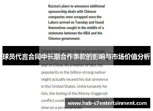 球员代言合同中长期合作条款的影响与市场价值分析 球员代言合同中长期合作条款的影响与市场价值分析